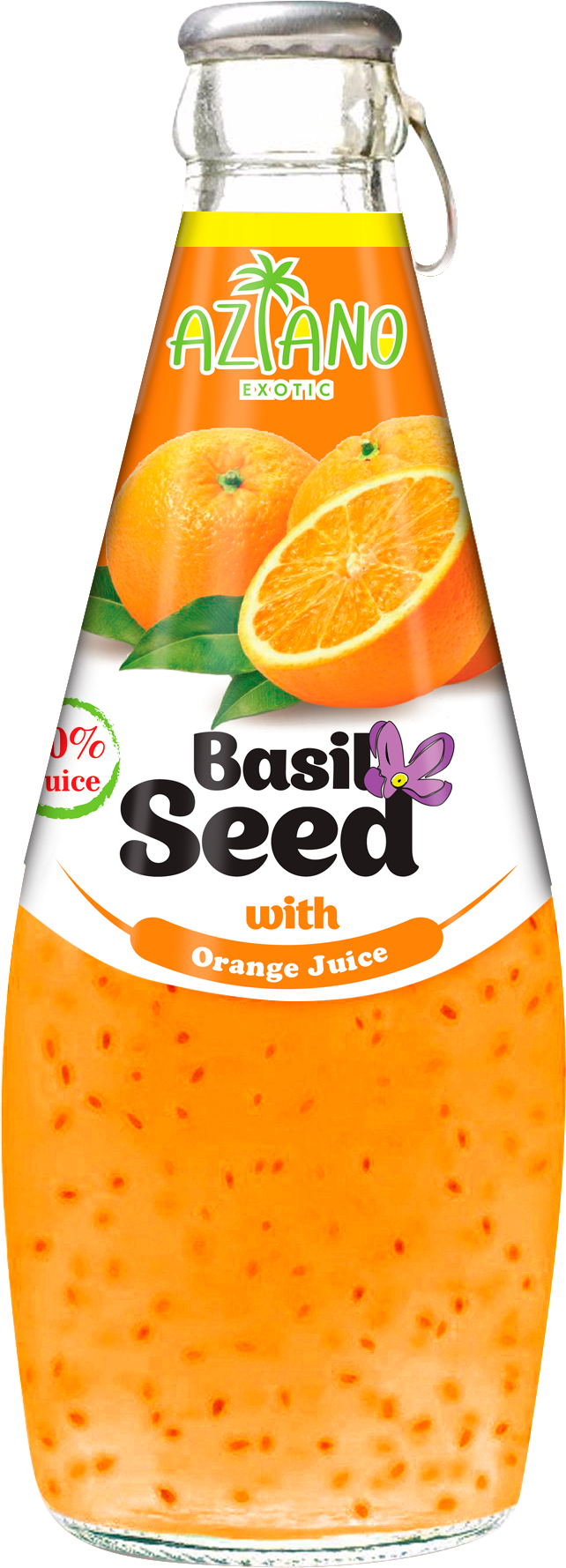 Нектар апельсина с семенами базилика